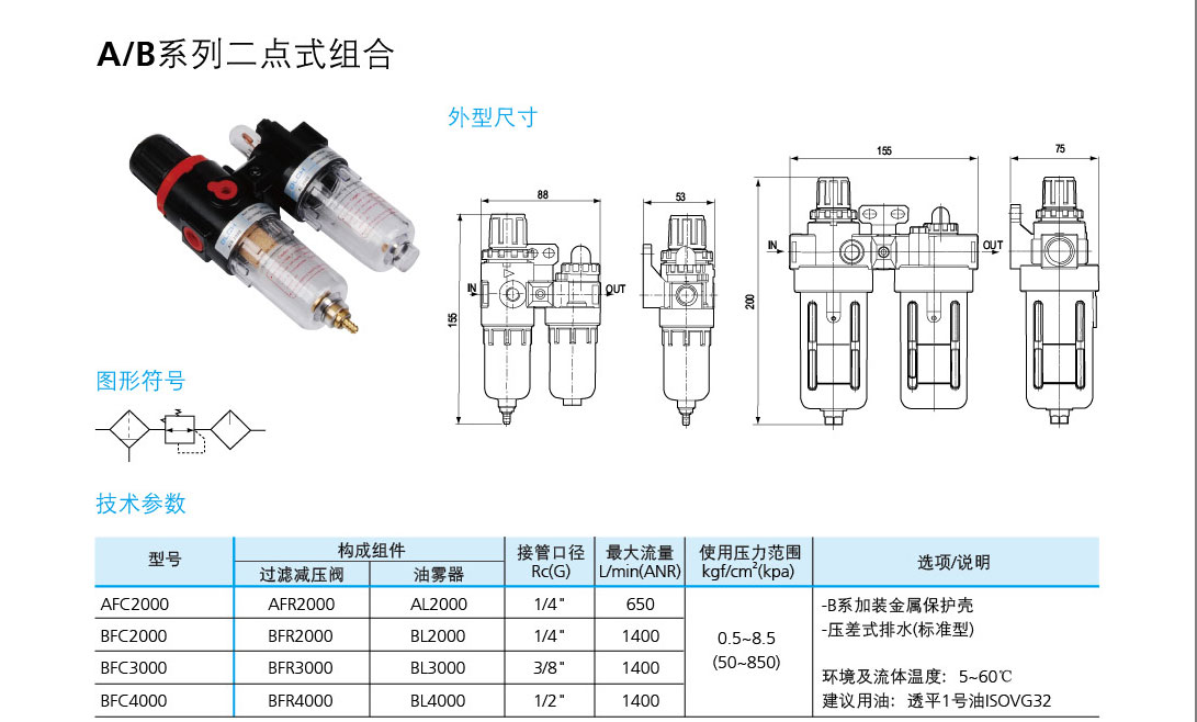 亞德客型A/B系列二聯(lián)件