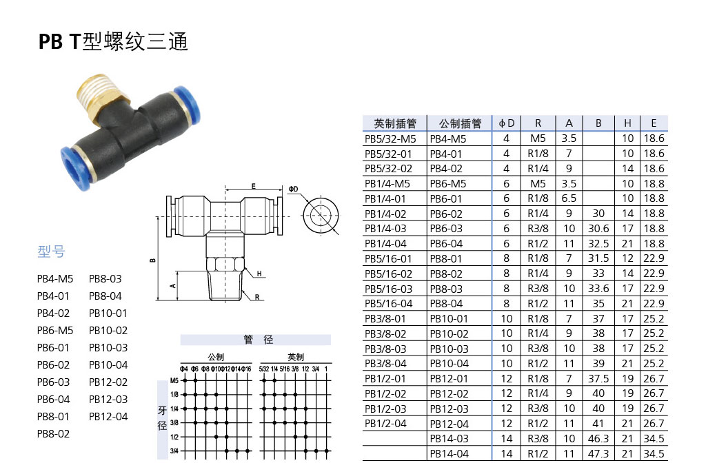 PB T型螺紋正三通