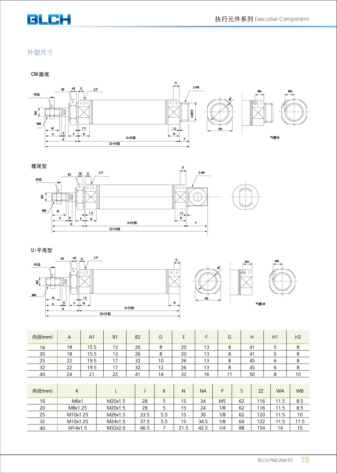 CM2系列不銹鋼迷你氣缸